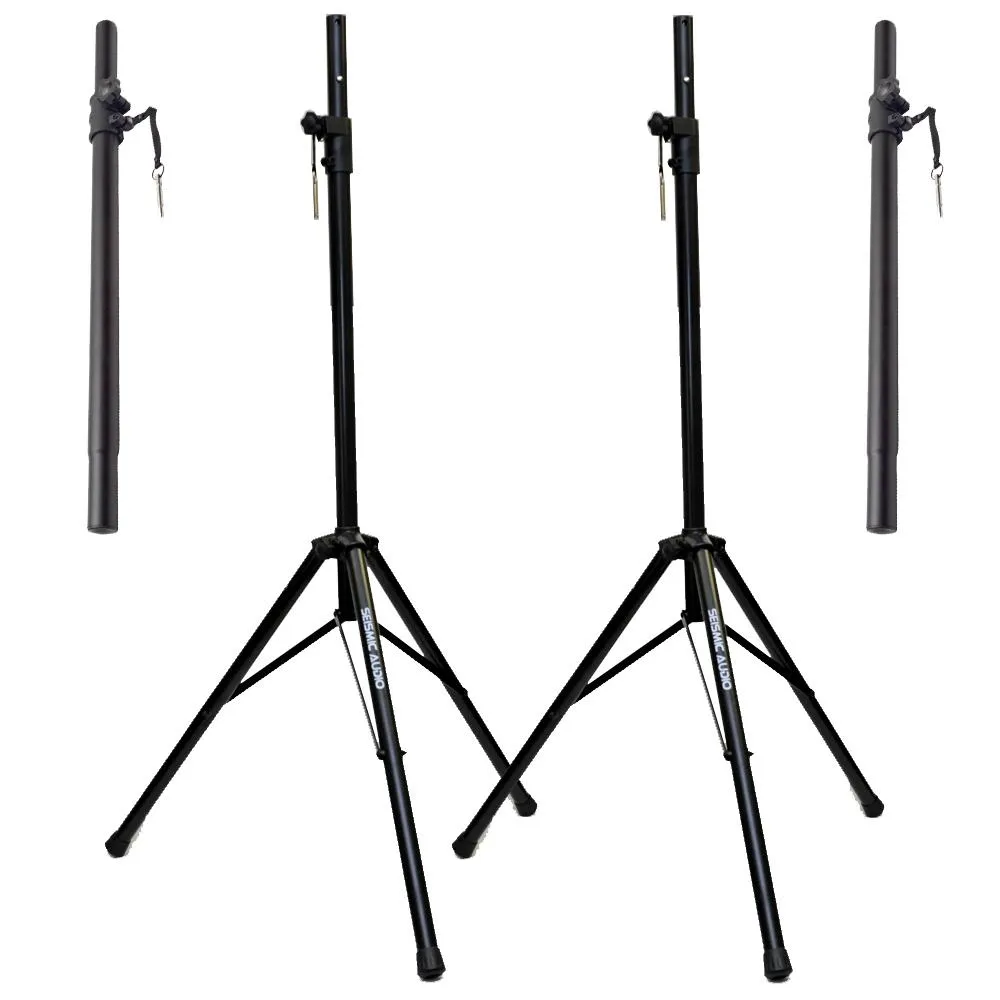Pair of PA/DJ Steel Tripod Speaker Stands & Subwoofer Poles