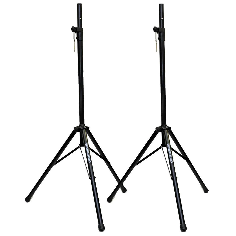 Pair of Premium 12" PA/DJ Speaker Cabinets with two Tripod Speaker Stands