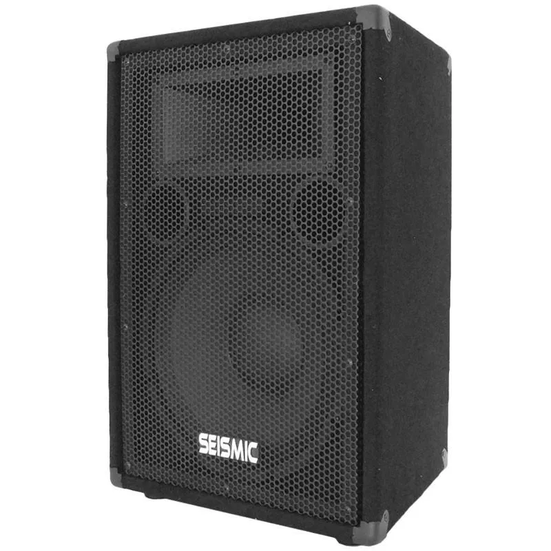 Pair of Premium 12" PA/DJ Speaker Cabinets with two Tripod Speaker Stands