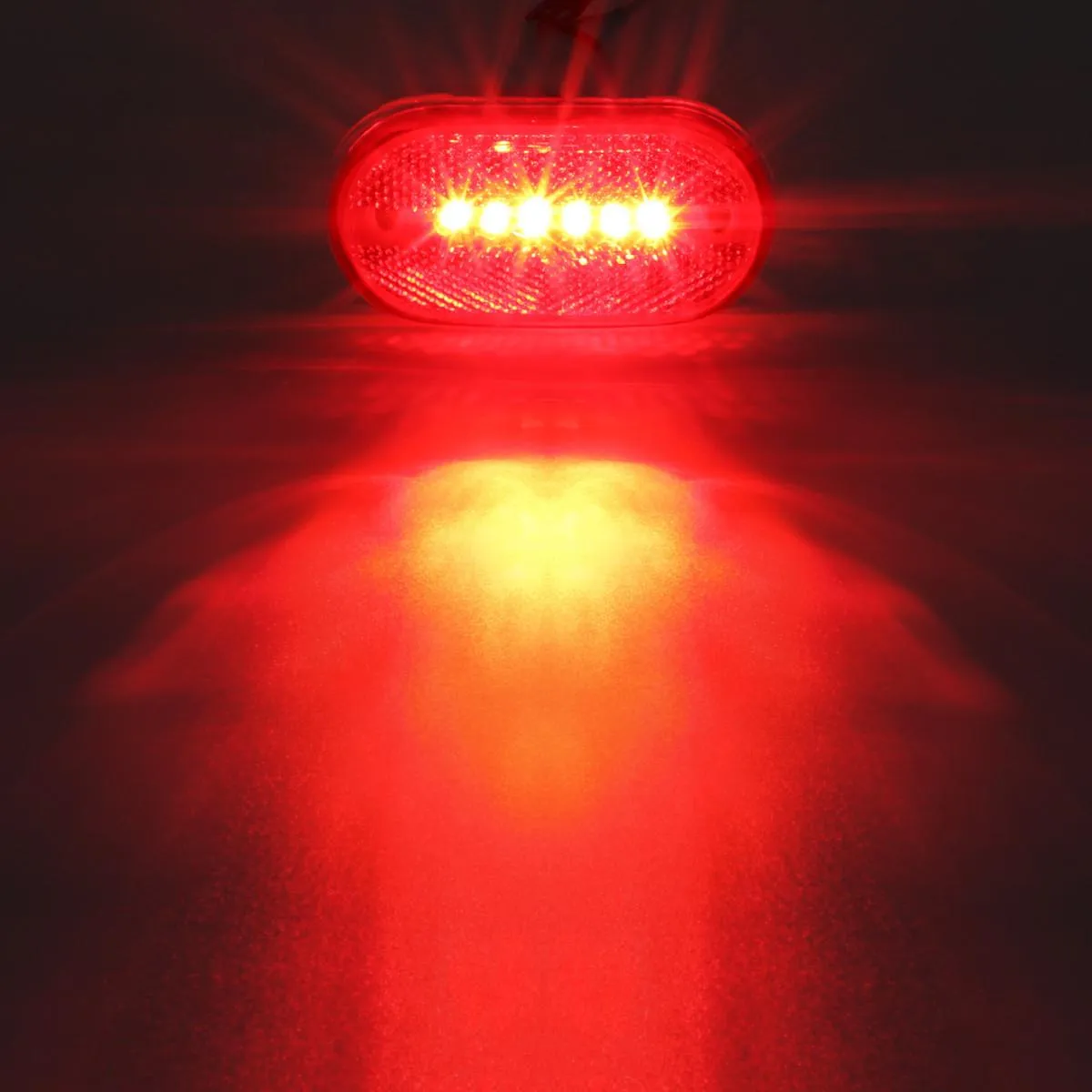 Partsam 10Pcs 4 Inch Trailer Rectangular Led Side Marker Clearance Lights Lamp 6 Diodes w/Reflex Lens, Sealed 2x4 Reflective Rectangle Led Marker Lights Surface Mount for Truck Lorry Van Camper 12V