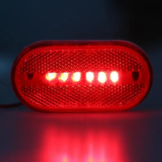 Partsam 10Pcs 4 Inch Trailer Rectangular Led Side Marker Clearance Lights Lamp 6 Diodes w/Reflex Lens, Sealed 2x4 Reflective Rectangle Led Marker Lights Surface Mount for Truck Lorry Van Camper 12V
