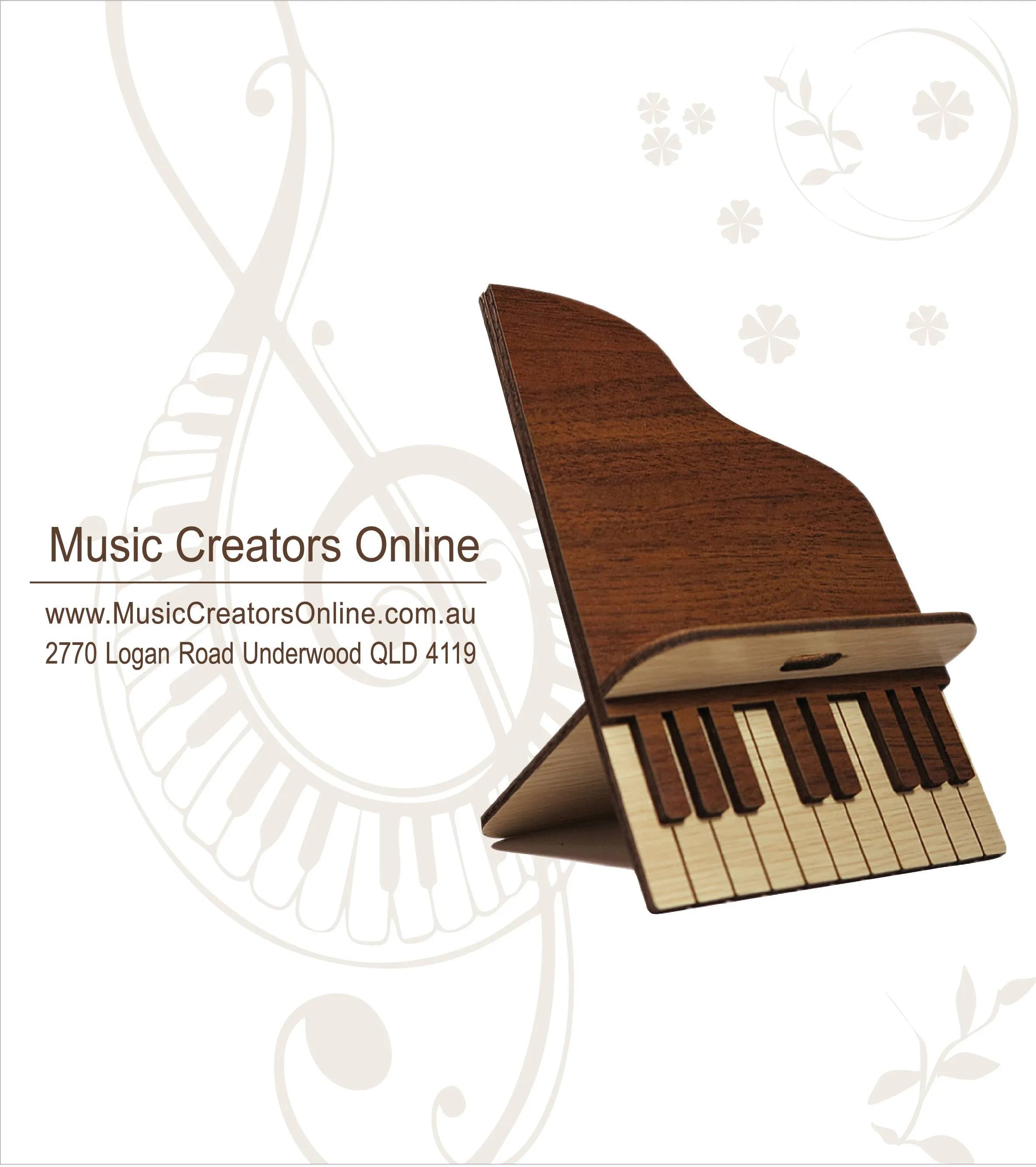Piano Handcrafted Wooden Phone Stand (Light Colour)