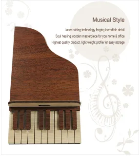 Piano Handcrafted Wooden Phone Stand (Light Colour)