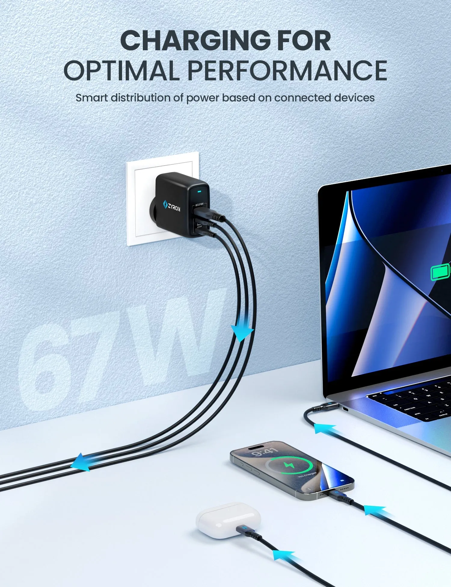 Powerpod 67W USB-C GaN Travel Charger