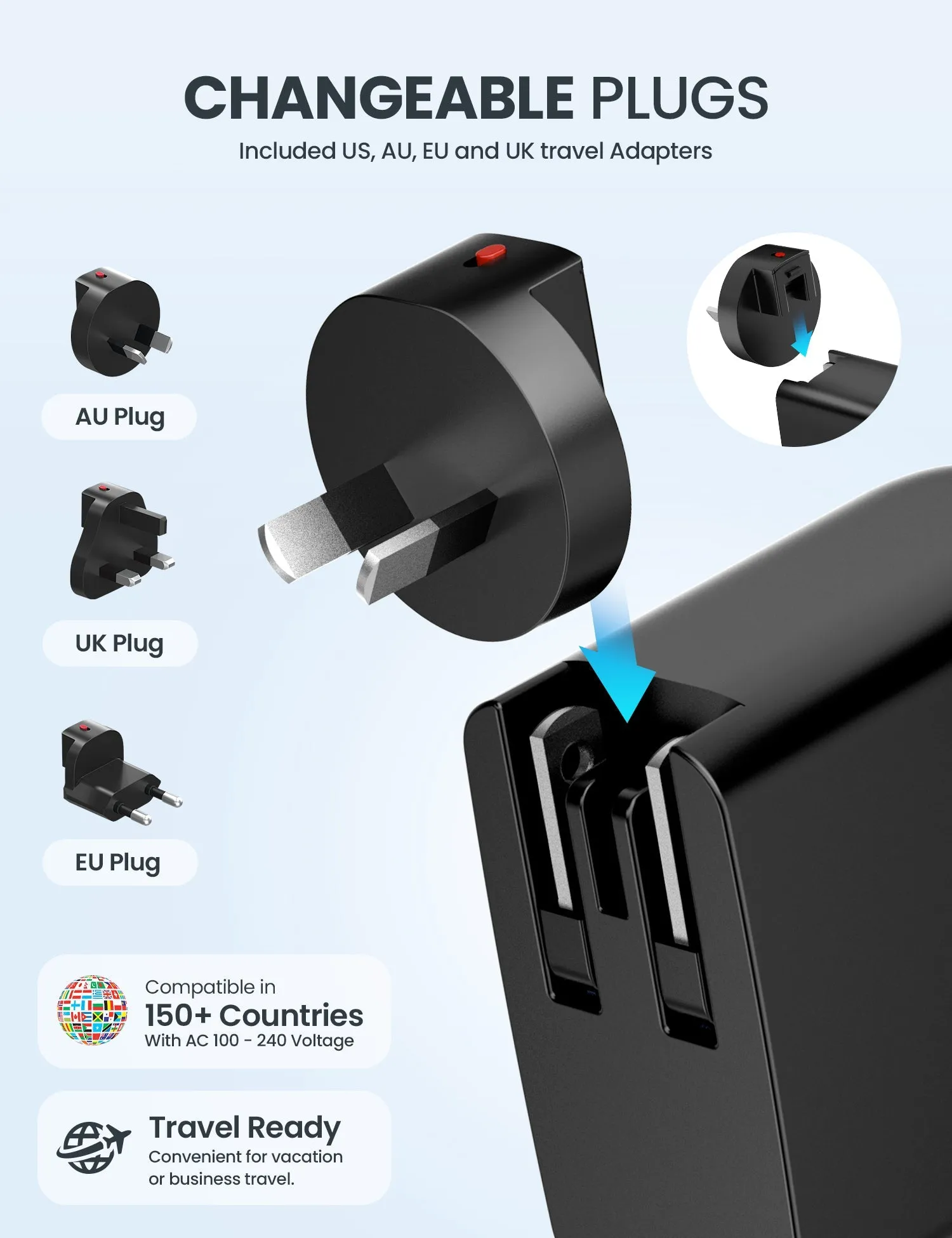 Powerpod 67W USB-C GaN Travel Charger