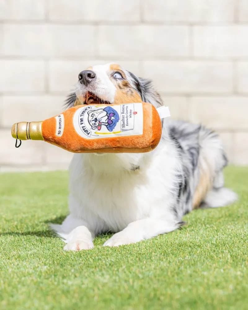 Puppy Van Tinkle's Whiskey Squeaky Plush Dog Toy