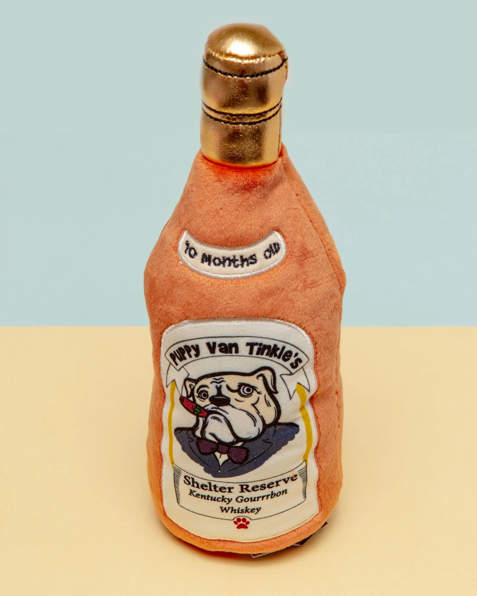 Puppy Van Tinkle's Whiskey Squeaky Plush Dog Toy