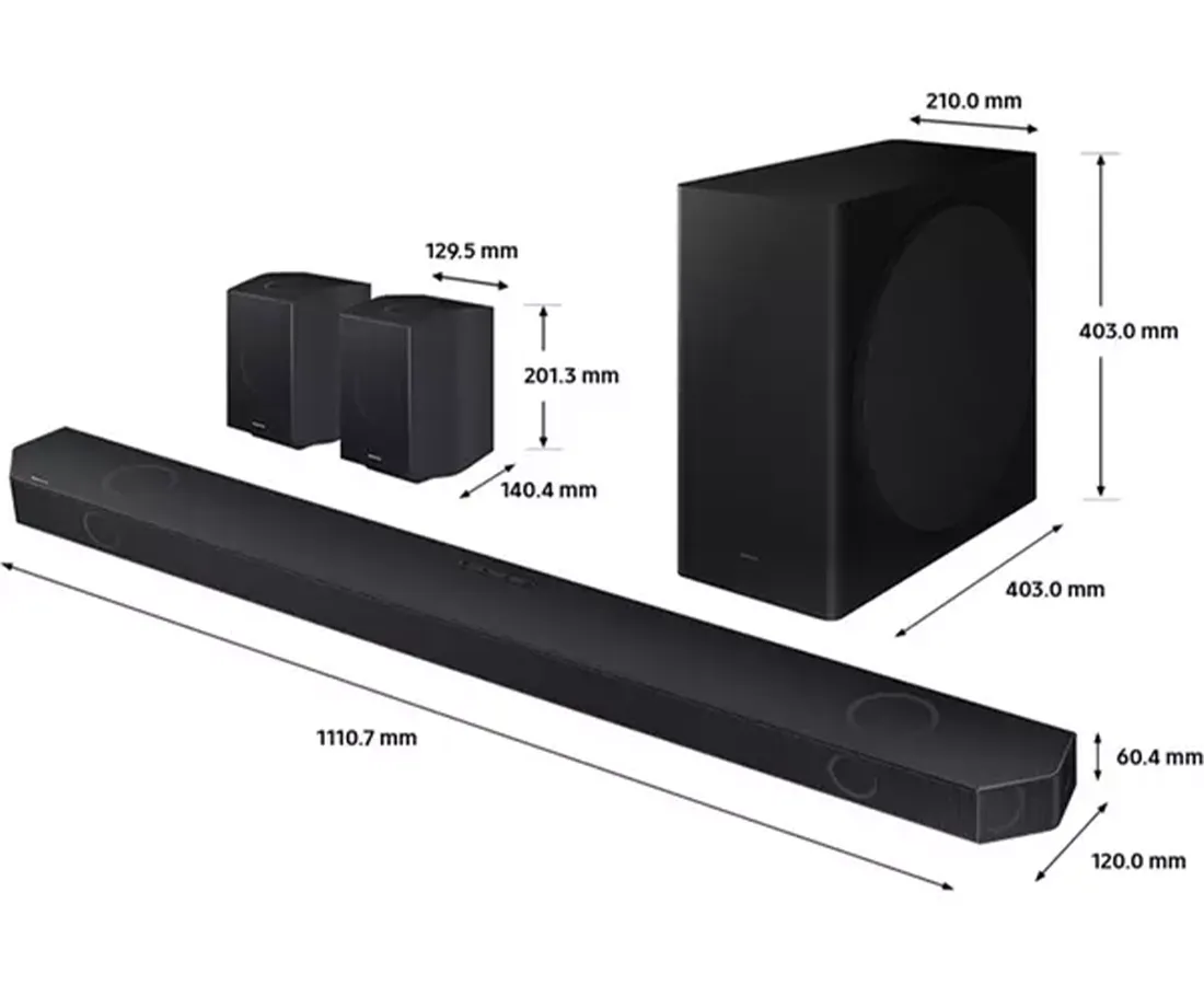 Q930C 9.1.4ch Q-Series Cinematic Soundbar with Subwoofer & Rear Speakers