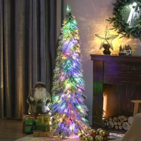 relaxed 4' Downswept Slim Snow Artificial Christmas Tree with LED Lights 24.75" x 24.75" x 59" 24.75" x 24.75" x 59"