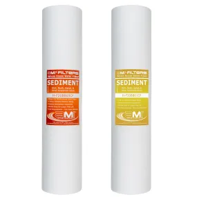 Replacement Filter Pack for Whole House Fine Sediment Water Filtration System | 20" 2-Stage