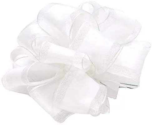 Satin Edge White Organza Ribbon - 1 1/2" x 50 Yards