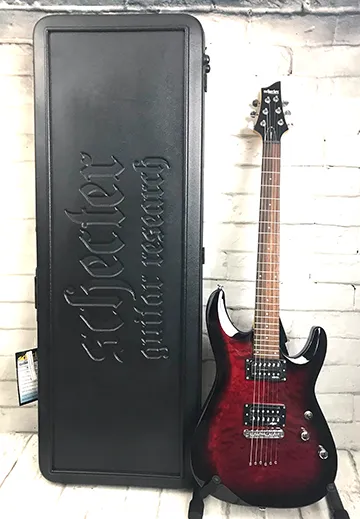 Schecter C-6 Plus Electric Guitar with Hardshell Case, See-Thru Cherry Burst