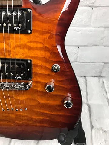 Schecter C-6 Plus Electric Guitar with Hardshell Case, Vintage Sunburst