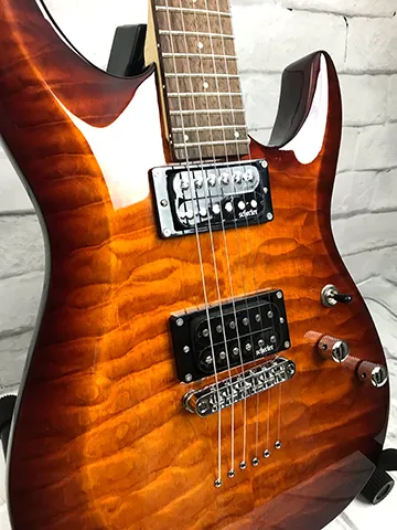 Schecter C-6 Plus Electric Guitar with Hardshell Case, Vintage Sunburst