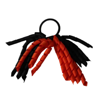 School Hair Accessories Short Curly Ponytail Streamer Hair Tie- Autumn Orange (28 colours options to pick from)