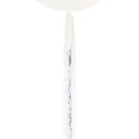 Silver Foil & White Streamer Balloon Tail