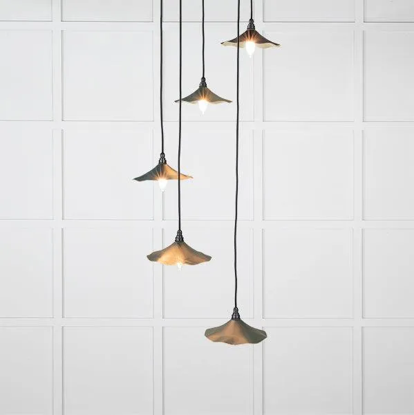 Smooth Brass Flora Cluster Pendant in Dingle | From The Anvil