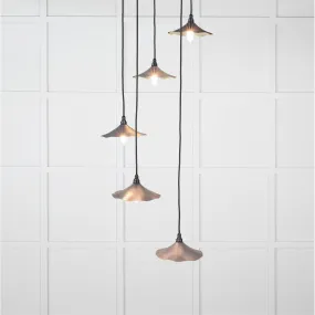 Smooth Brass Flora Cluster Pendant in Slate | From The Anvil