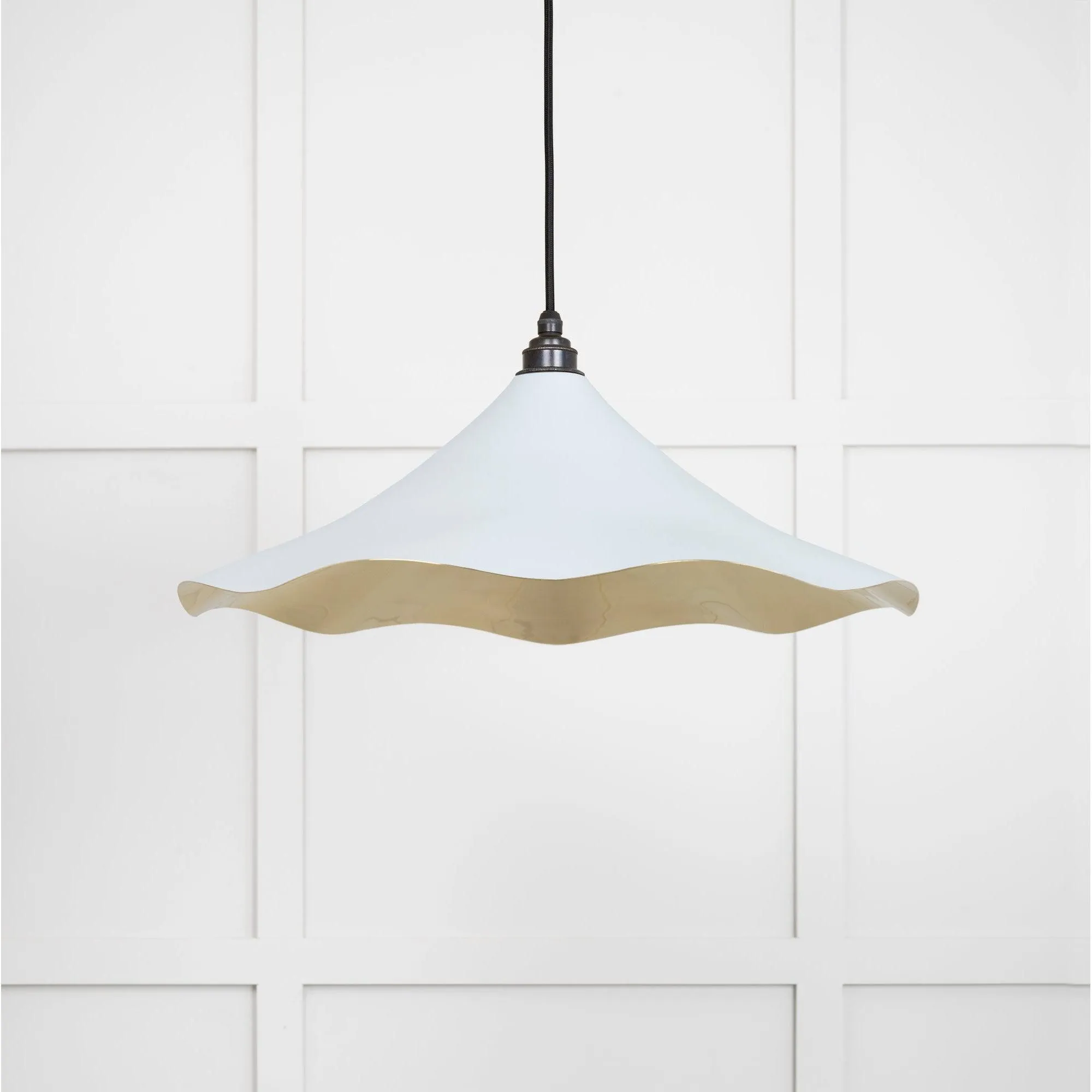 Smooth Brass Flora Pendant in Birch | From The Anvil