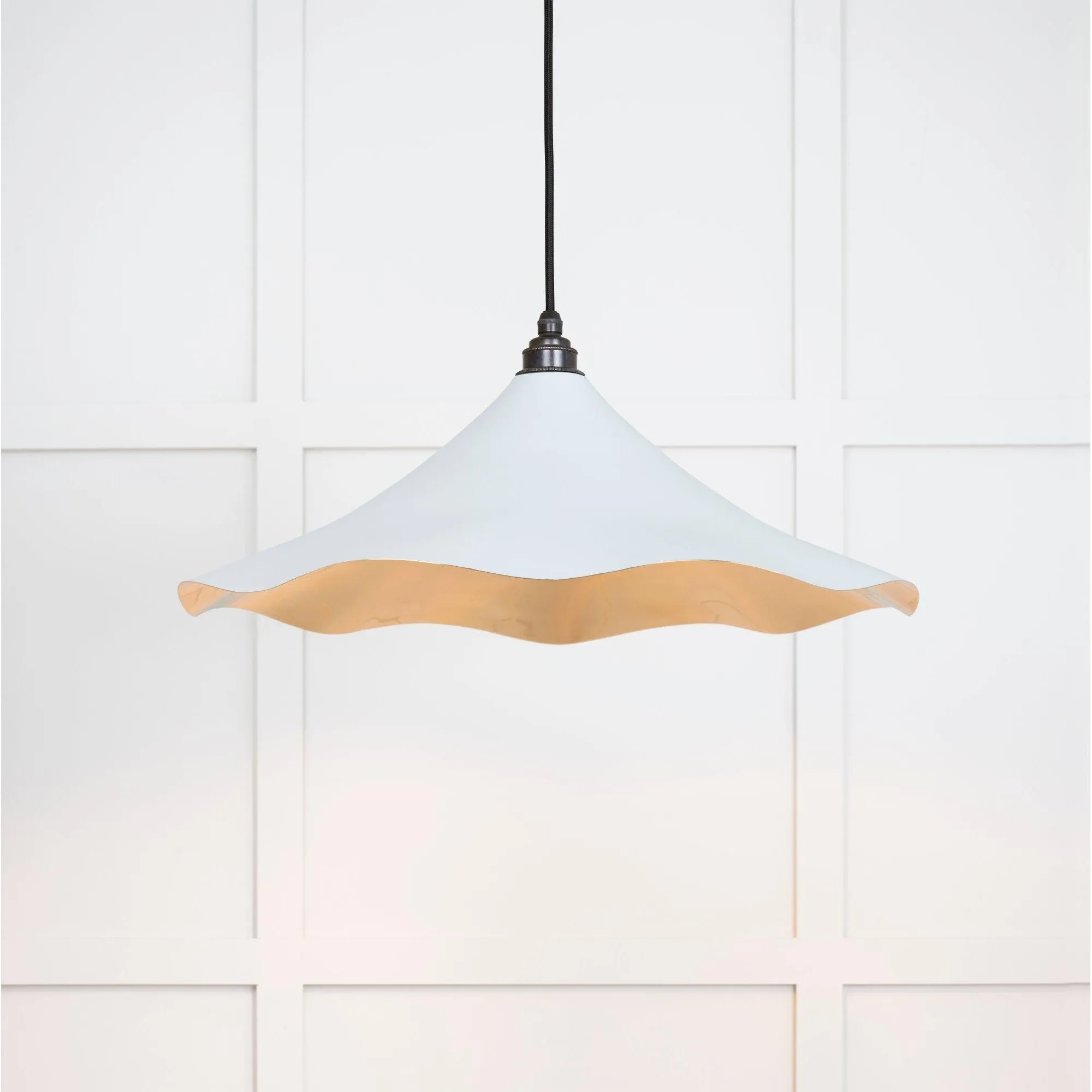 Smooth Brass Flora Pendant in Birch | From The Anvil