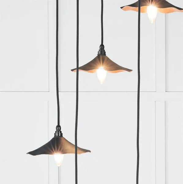 Smooth Copper Flora Cluster Pendant in Soot | From The Anvil