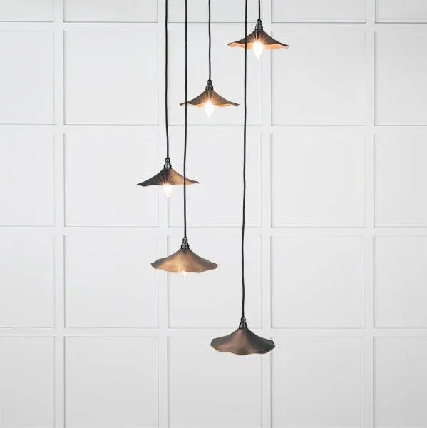 Smooth Copper Flora Cluster Pendant in Soot | From The Anvil