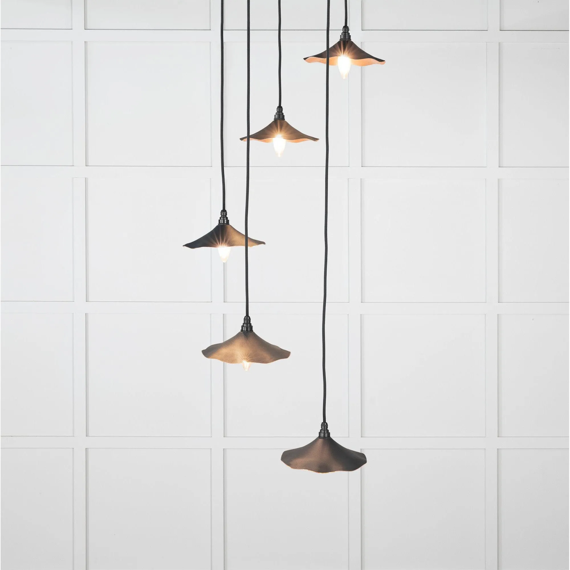 Smooth Copper Flora Cluster Pendant in Soot | From The Anvil
