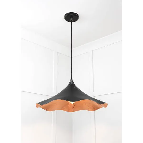 Smooth Copper Flora Pendant in Elan Black | From The Anvil