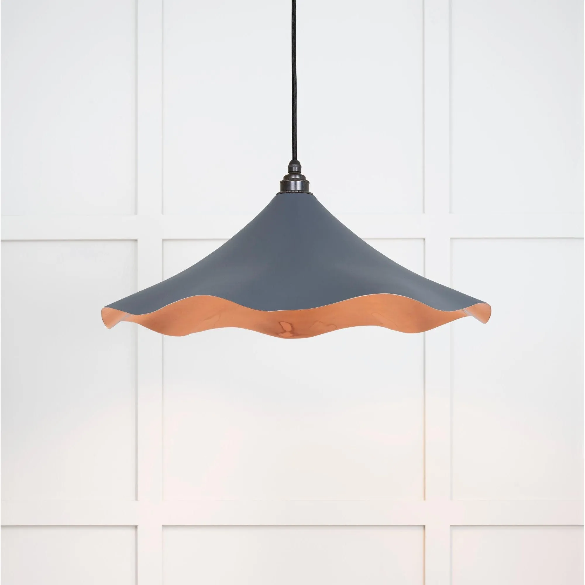Smooth Copper Flora Pendant in Slate | From The Anvil