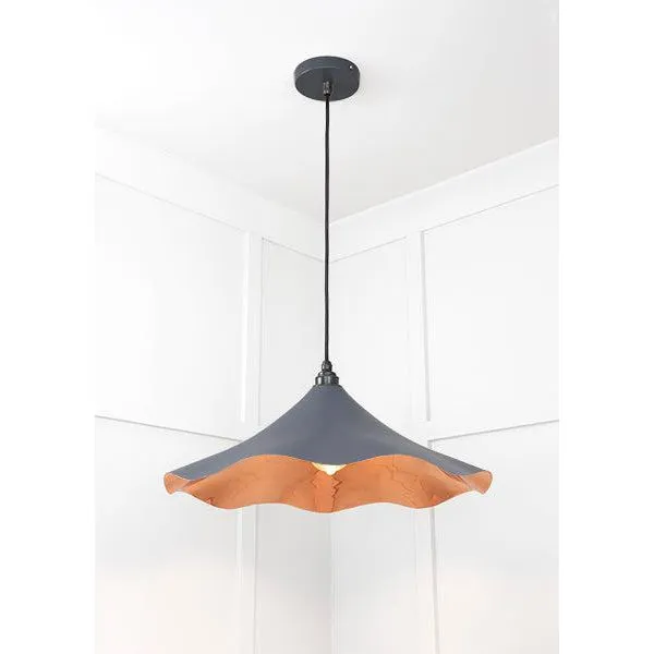 Smooth Copper Flora Pendant in Slate | From The Anvil