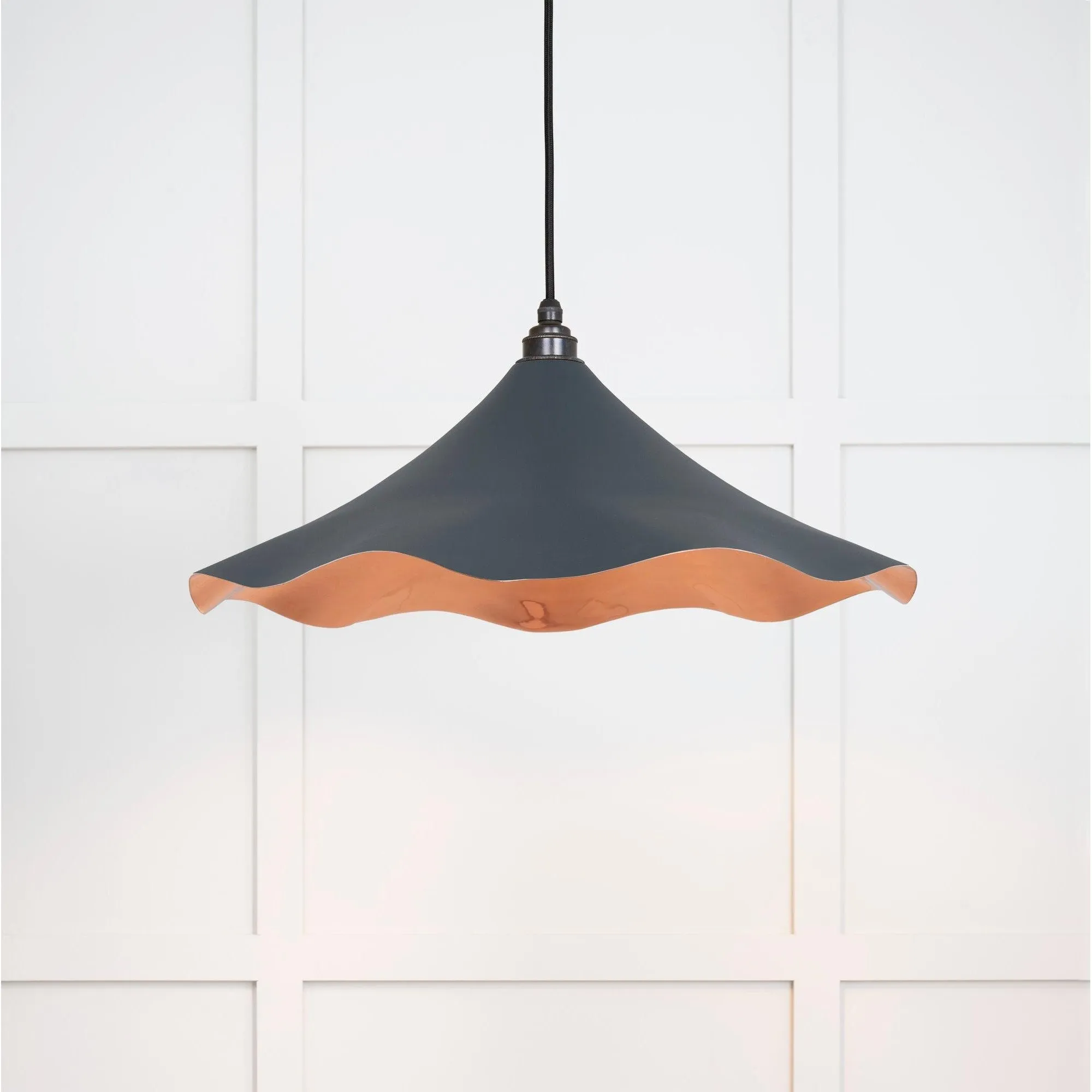 Smooth Copper Flora Pendant in Soot | From The Anvil