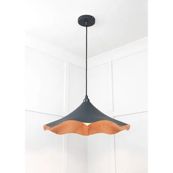Smooth Copper Flora Pendant in Soot | From The Anvil