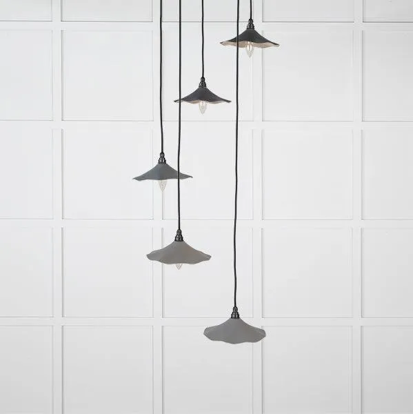 Smooth Nickel Flora Cluster Pendant in Bluff | From The Anvil