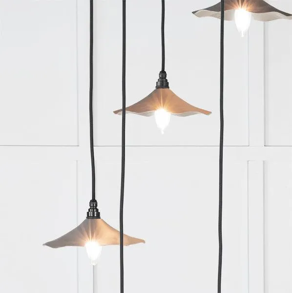 Smooth Nickel Flora Cluster Pendant in Bluff | From The Anvil