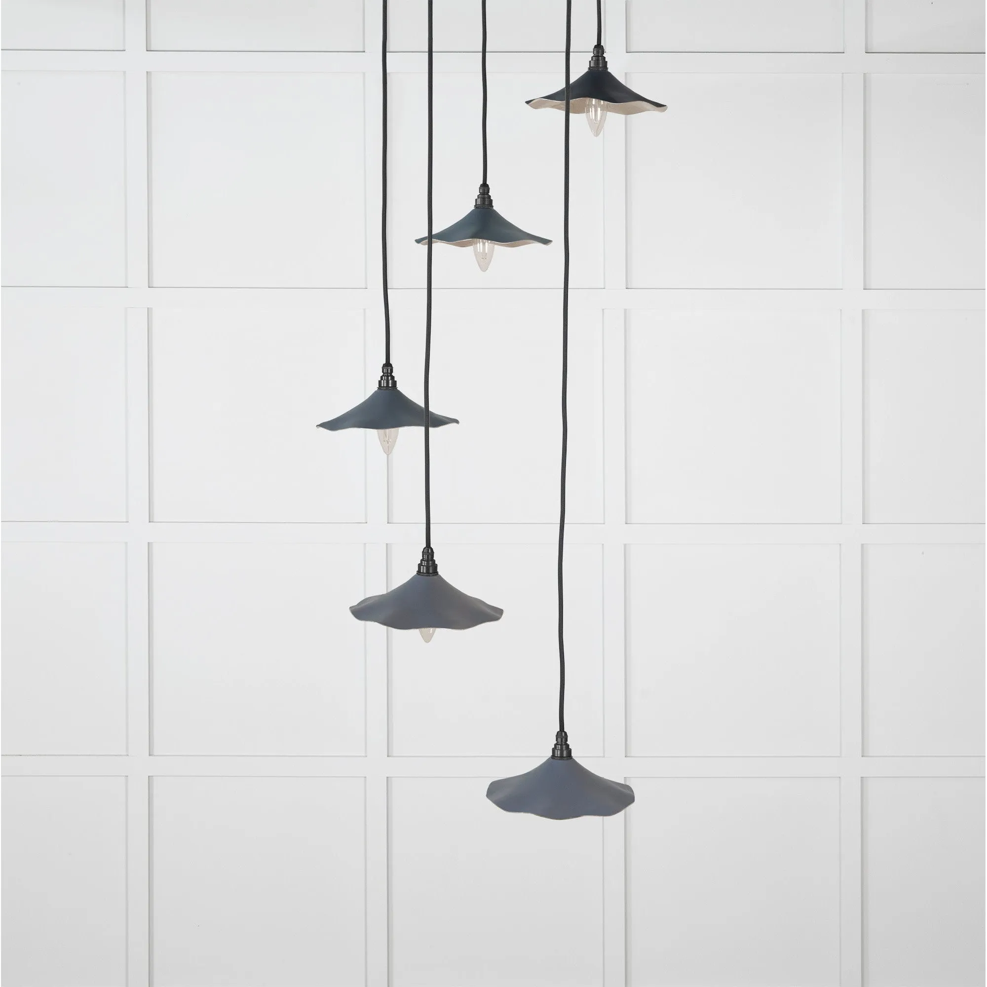 Smooth Nickel Flora Cluster Pendant in Slate | From The Anvil