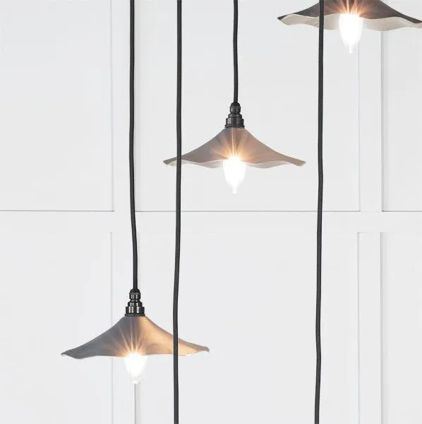 Smooth Nickel Flora Cluster Pendant in Slate | From The Anvil