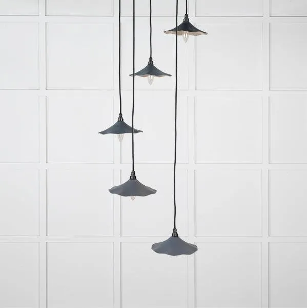 Smooth Nickel Flora Cluster Pendant in Slate | From The Anvil