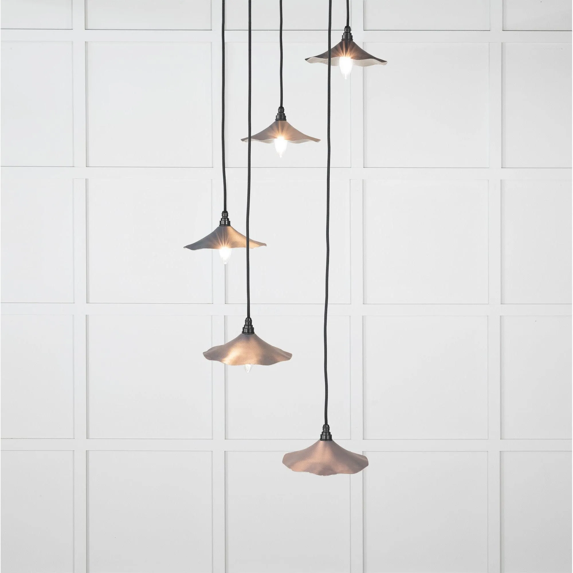 Smooth Nickel Flora Cluster Pendant in Slate | From The Anvil