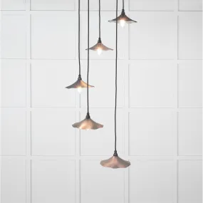 Smooth Nickel Flora Cluster Pendant in Slate | From The Anvil