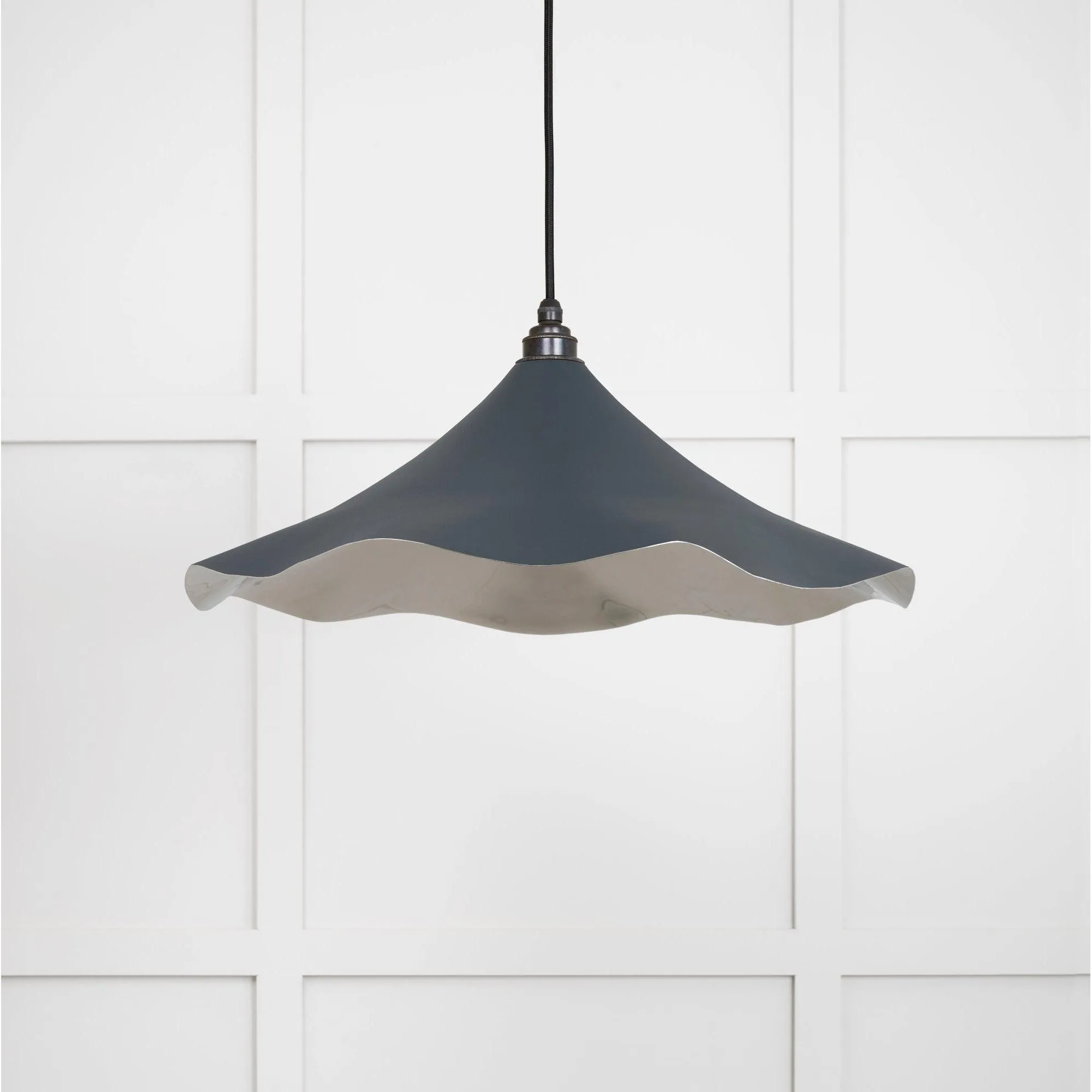 Smooth Nickel Flora Pendant in Soot | From The Anvil