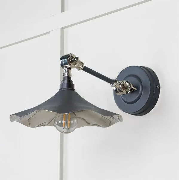 Smooth Nickel Flora Wall Light in Slate | From The Anvil