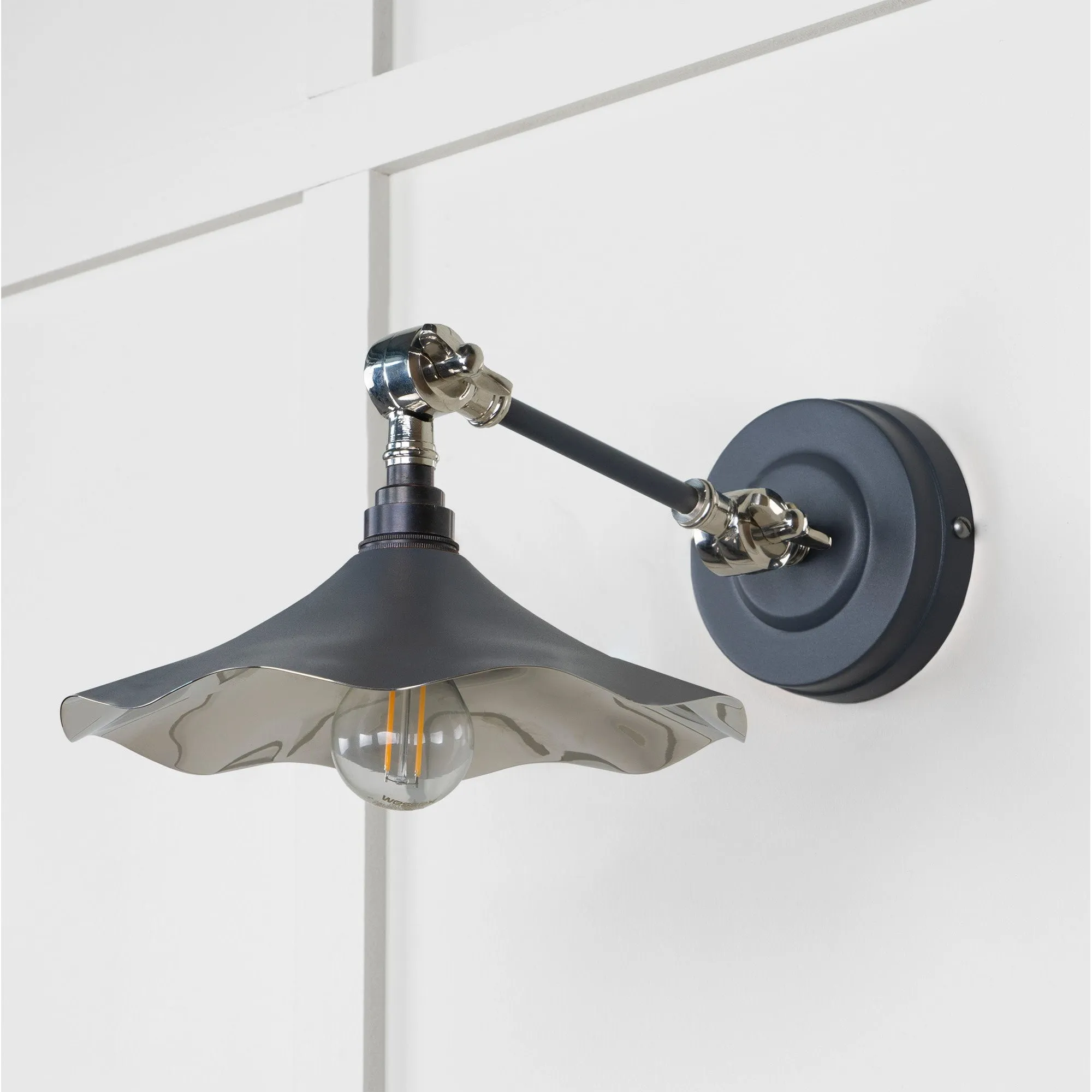 Smooth Nickel Flora Wall Light in Slate | From The Anvil
