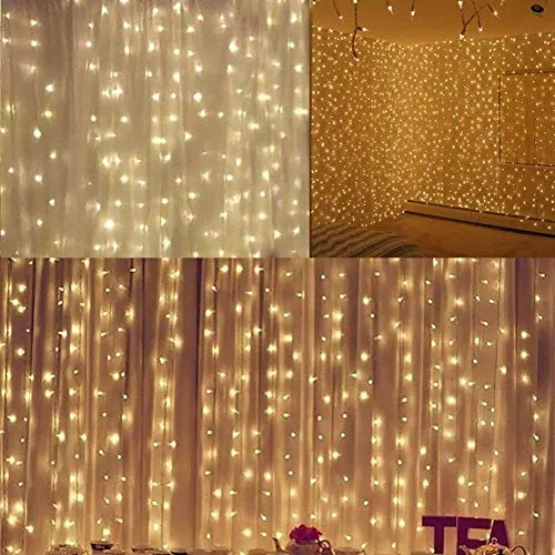 Solar Curtain Lights Outdoor,13ft(L) x 3.3ft(H),8 Mode,200 LED,Solar String Lights for Pool Glass Fence Handrail Railing Eaves Wall Pavilion Wedding Arch Decoration-Waterproof,Dark Green -Warm White