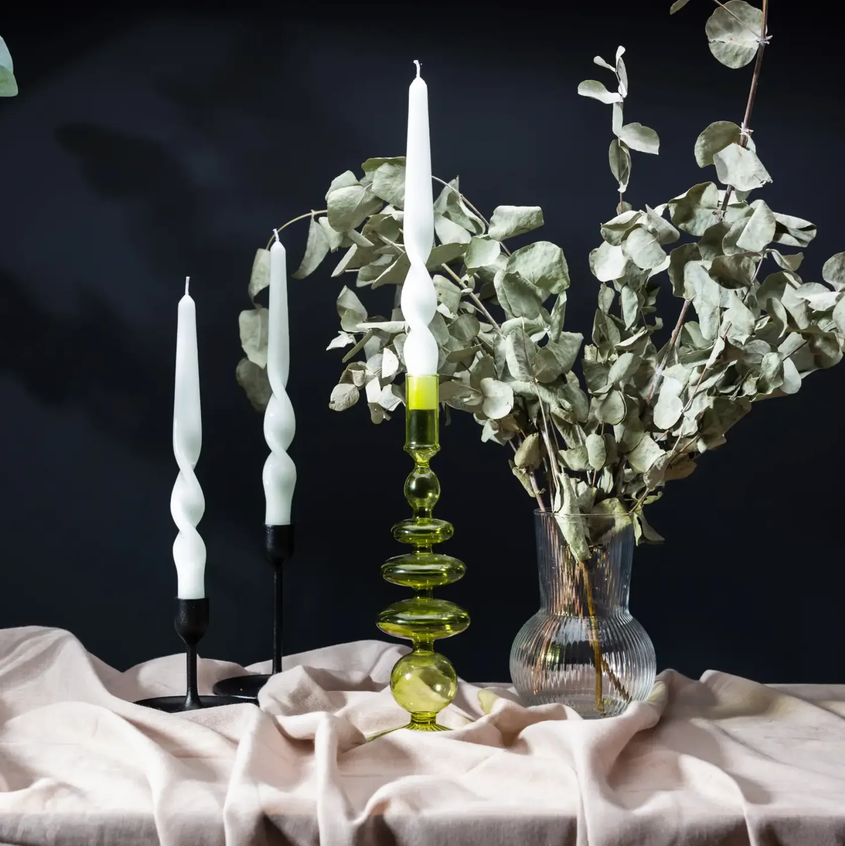 Spiral Taper Candles - 3 Pack