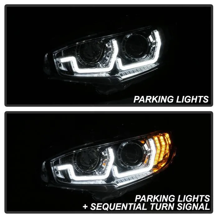 Spyder Honda Civic 16-20 SEQ Signal Projector Headlights Chrome