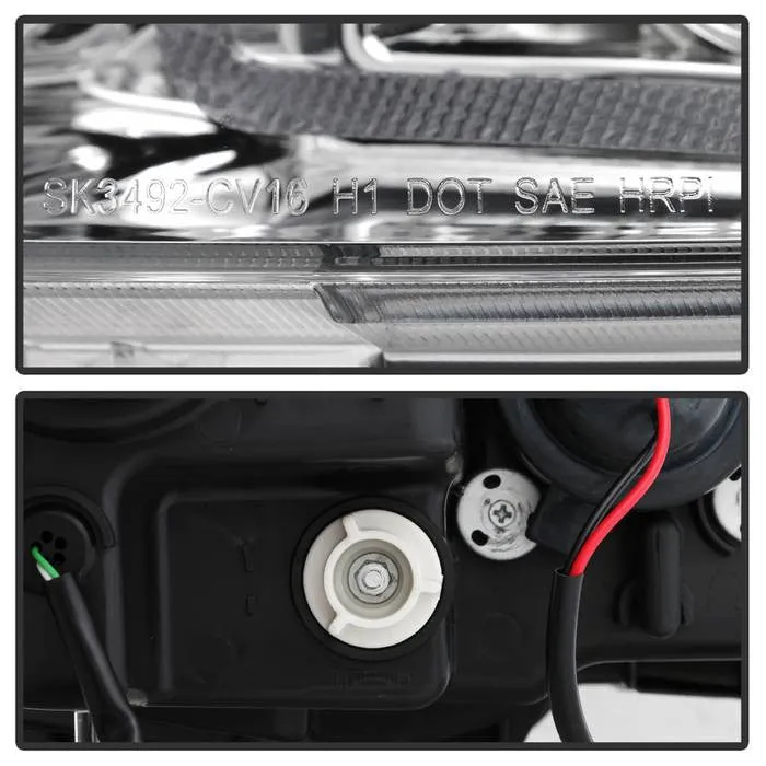 Spyder Honda Civic 16-20 SEQ Signal Projector Headlights Chrome