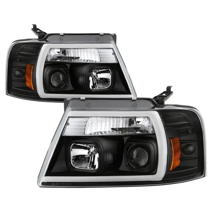 Spyder Platinum Ford F-150 04-08 Bar LED Headlights Black