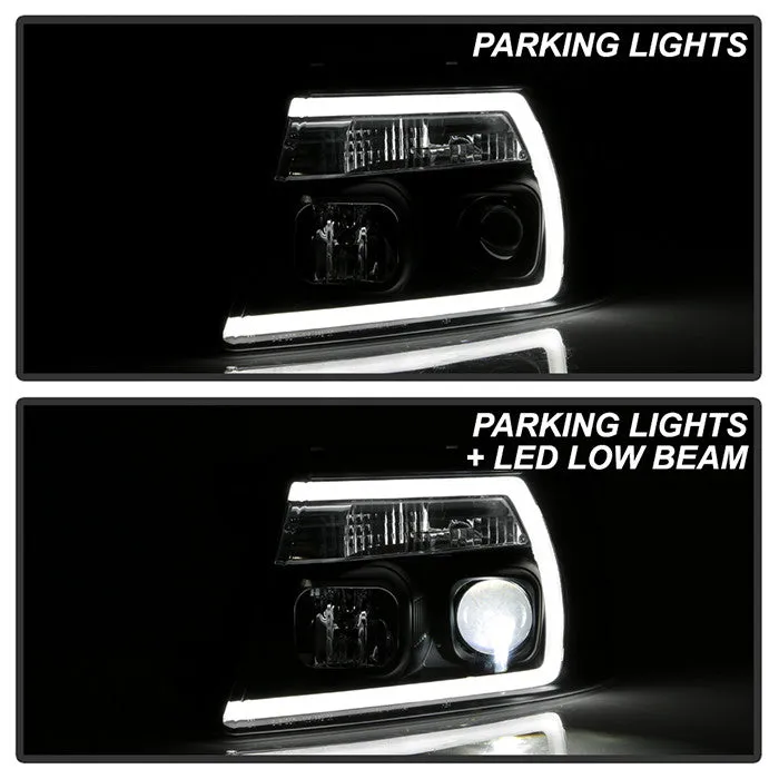 Spyder Platinum Ford F-150 04-08 Bar LED Headlights Black
