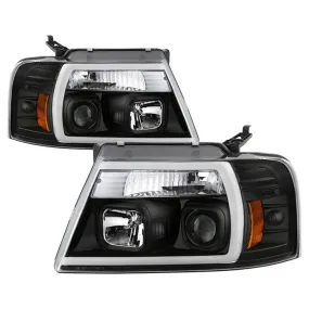 Spyder Platinum Ford F-150 04-08 Bar LED Headlights Black