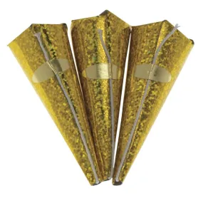 Swantex Gold Holographic Cone Party Poppers (Pack of 50) - HY185 Swantex Gold Holographic Cone Party Poppers (Pack of 50) - HY185